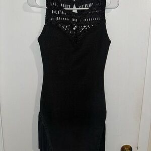 Elegant Black Crochet Dress